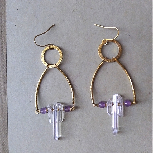 Sold! Small 'Crystal Chandelier' Earrings in Amethyst - Picture 6 of 7